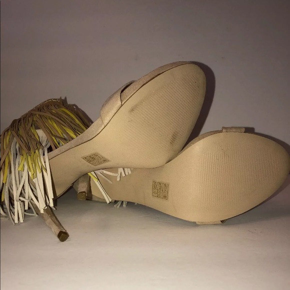 Aldo Platform Sandal Rivamonte Fringe Heels - Picture 8 of 8